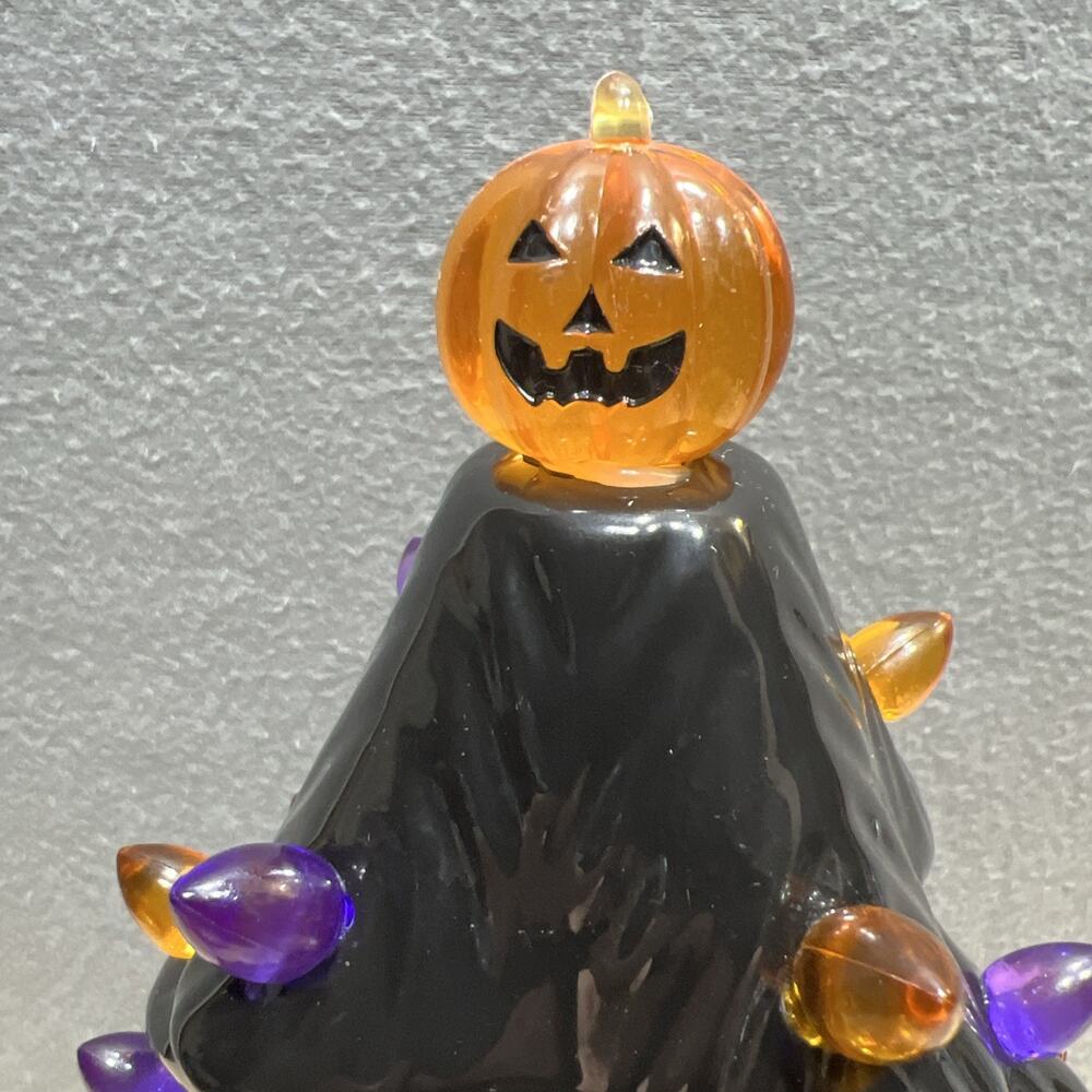 Mr Christmas Haunted Tree Ceramic Black 13 inch Pumpkin Orange Purple COMPLETE - Picture 6 of 8